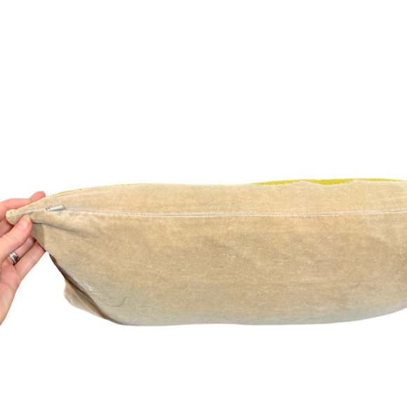 Set of 2: West Elm Embroidered Diamond Ikat Velvet Lumbar 12 x 21” Pillows - Picture 5 of 6